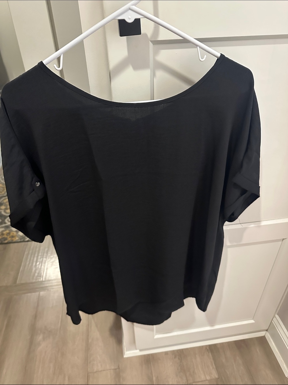 Maurices Black Short Sleeve Scoop Neck Blouse